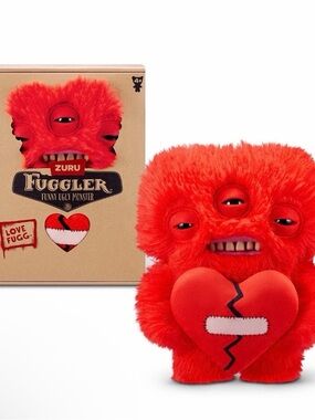 ZURU Fuggler Red Three-Eyed Plush Monster - Heart Accessory
